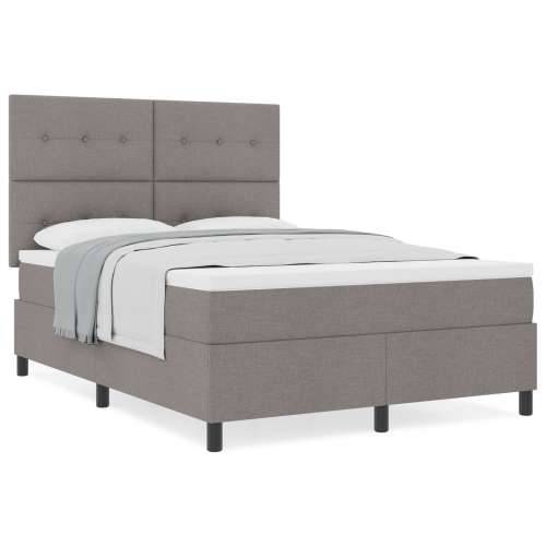 Krevet s box springom i madracem taupe 140x190 cm tkanina Cijena