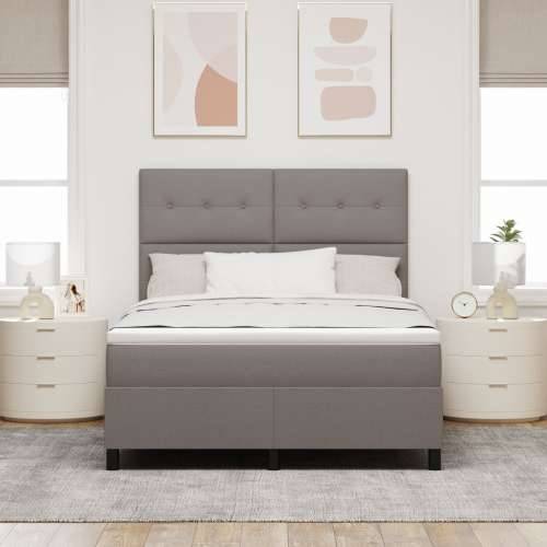 Krevet s box springom i madracem taupe 140x190 cm tkanina Cijena
