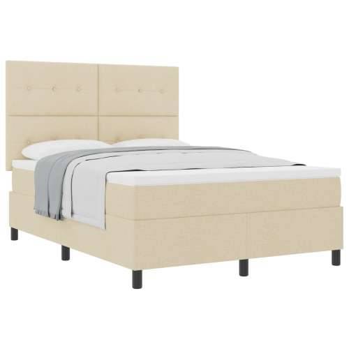 Box Spring krevet s dušekom Bež 140x200 cm Tkanina Cijena
