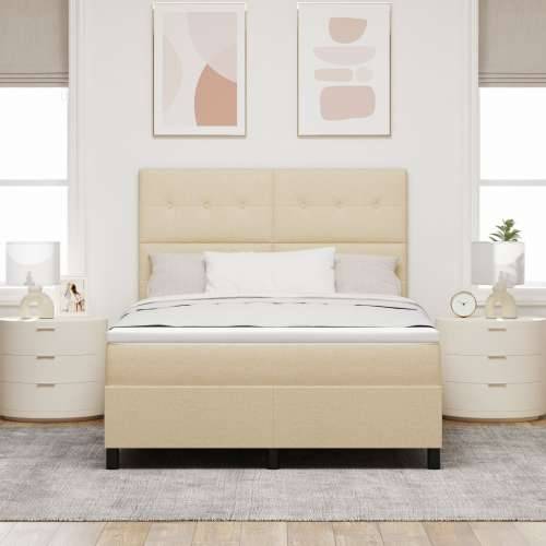 Box Spring krevet s dušekom Bež 140x200 cm Tkanina Cijena