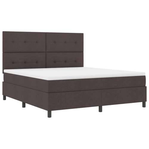 Box Spring Krevet s madracem Tamnosmeđa Super King Tkanina Cijena