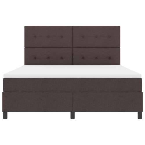 Box Spring Krevet s madracem Tamnosmeđa Super King Tkanina Cijena