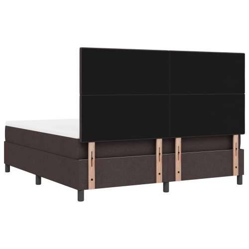 Box Spring Krevet s madracem Tamnosmeđa Super King Tkanina Cijena