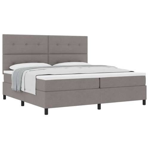 Krevet s boxspringom i madracem taupe 200x200 cm tkanina Cijena