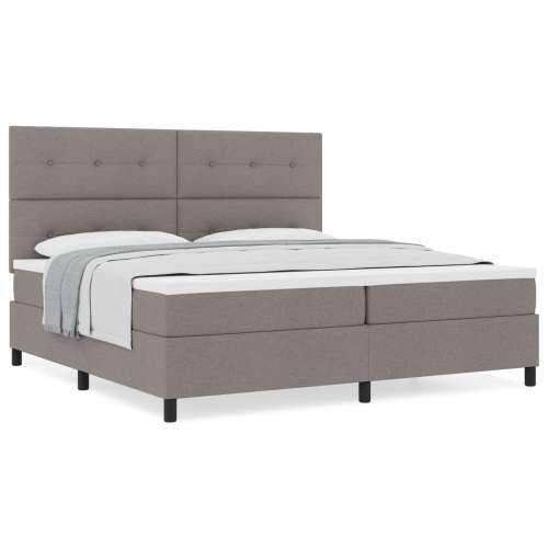 Krevet s boxspringom i madracem taupe 200x200 cm tkanina Cijena