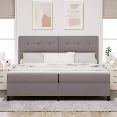 Krevet s boxspringom i madracem taupe 200x200 cm tkanina Cijena