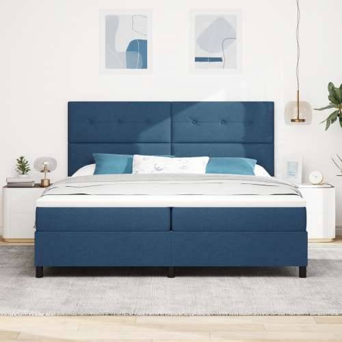 Krevet s box springom s madracem Plava 200x200 cm Tkanina Cijena
