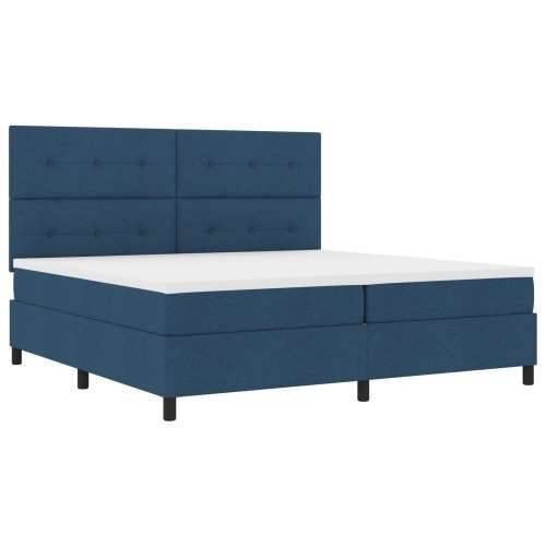Krevet s box springom s madracem Plava 200x200 cm Tkanina Cijena