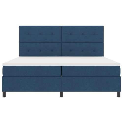 Krevet s box springom s madracem Plava 200x200 cm Tkanina Cijena
