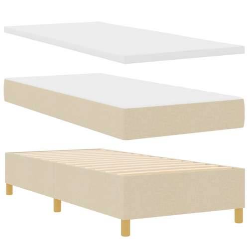 Krevet s kutijom i madracem krem 90x200 cm tkanina Cijena