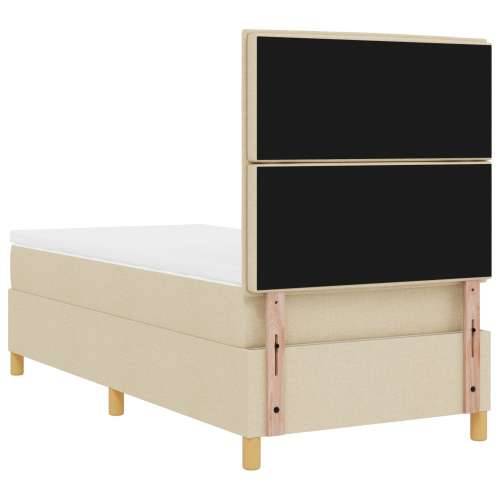 Krevet s kutijom i madracem krem 90x200 cm tkanina Cijena
