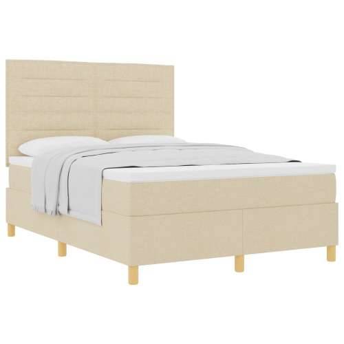 Krevet s podlogom s madracem Krem 140x200 cm Tkanina Cijena