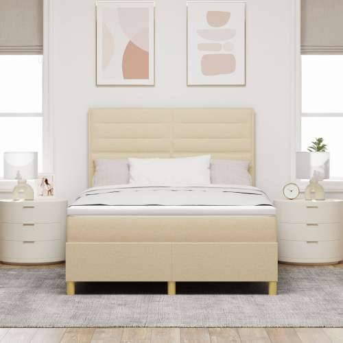 Krevet s podlogom s madracem Krem 140x200 cm Tkanina Cijena