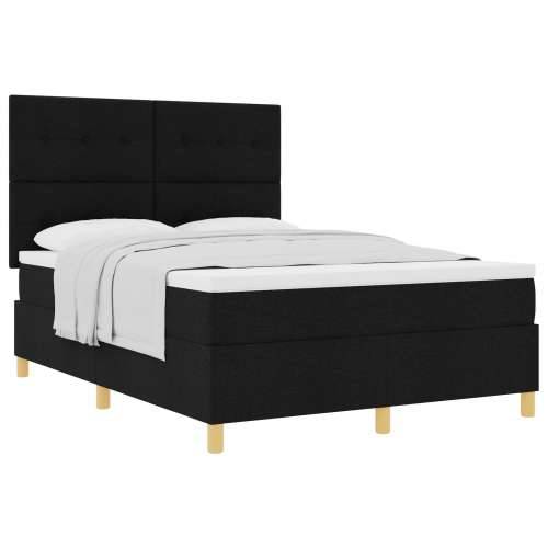 Box Spring Krevet s Madracem Crni 140x200 cm Tkanina Cijena