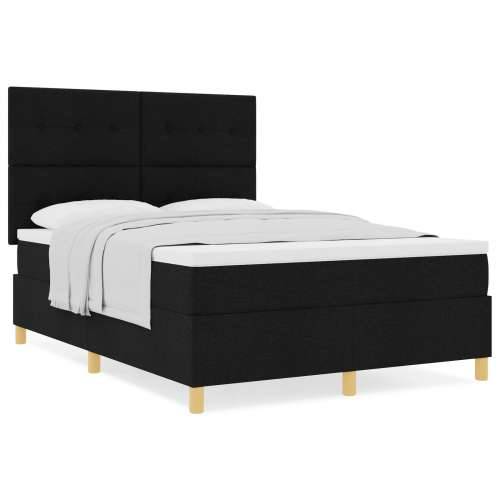 Box Spring Krevet s Madracem Crni 140x200 cm Tkanina Cijena