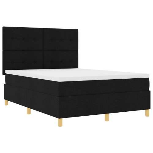 Box Spring Krevet s Madracem Crni 140x200 cm Tkanina Cijena