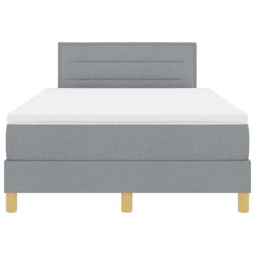Box Spring Krevet s Madracem & LED Svjetlom Svjetlosive boje 120x200 cm Tkanina Cijena