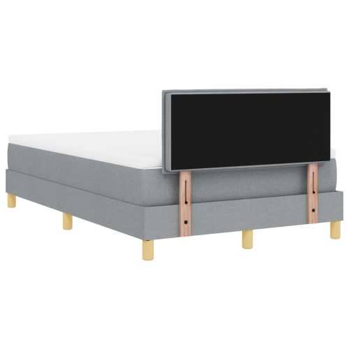 Box Spring Krevet s Madracem & LED Svjetlom Svjetlosive boje 120x200 cm Tkanina Cijena