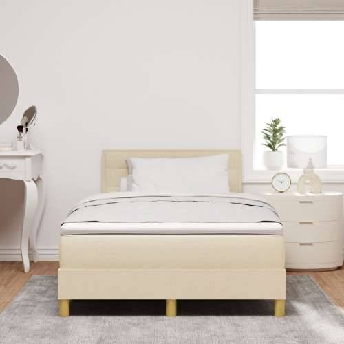Box Spring Krevet s Madracem i LED Krem 120x200 cm Tkanina Cijena
