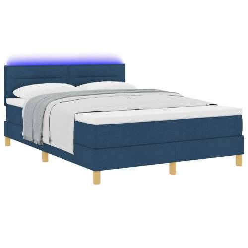 Krevet s posteljinom i LED plavi 140x190 cm tkanina Cijena