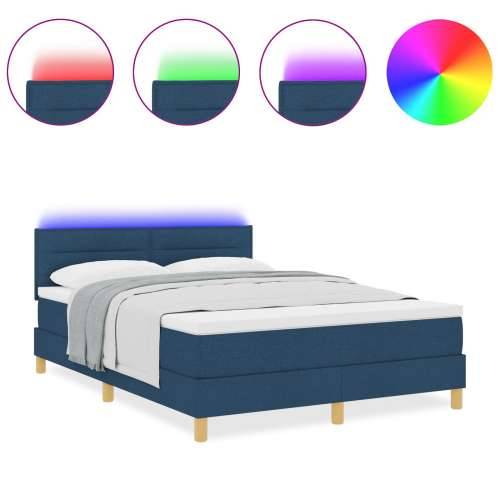 Krevet s posteljinom i LED plavi 140x190 cm tkanina Cijena