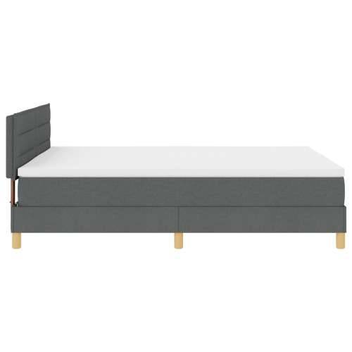 Box Spring Krevet s Madracem & LED Tamno Siva 140x200 cm Tkanina Cijena