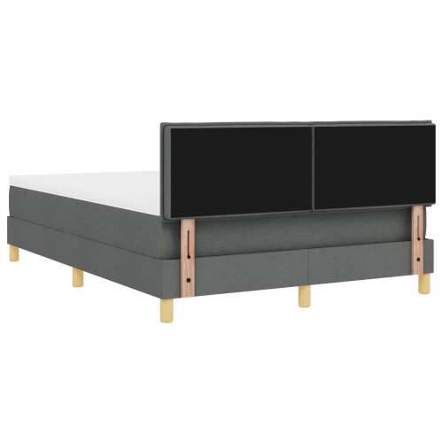 Box Spring Krevet s Madracem & LED Tamno Siva 140x200 cm Tkanina Cijena