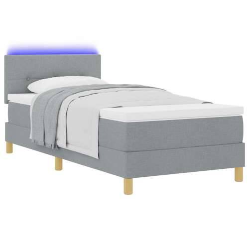 Krevet na podlozi s madracem i LED svjetlom svjetlosiv 100x200 cm Tkanina Cijena