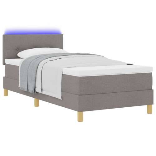 Krevet s kutijom i madracem & LED taupe 100x200 cm tkanina Cijena