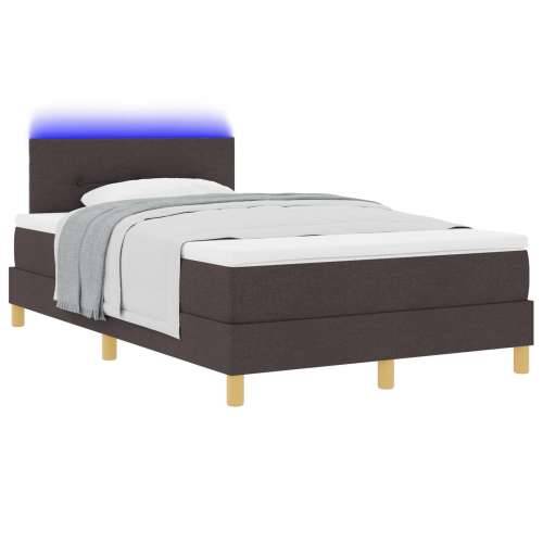 Krevet na podlozi s jastukom i LED tamnosmeđi 120x200 cm tkanina Cijena