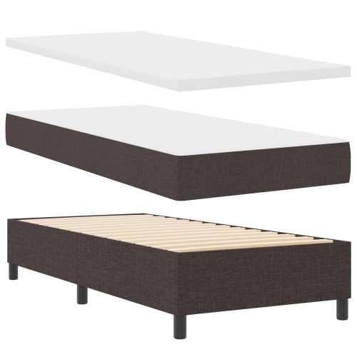 Krevet s podnice s madracem i klupom Tamnosmeđa 90x200 cm Tkanina Cijena