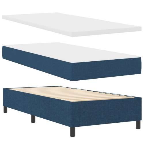 Box Spring Krevet s Madracem i Klupom Plavi 90x200 cm Tkanina Cijena