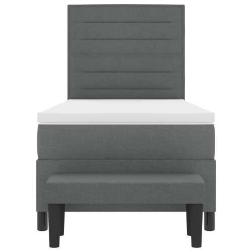 Box Spring Krevet s madracem i klupom Tamno siva 100x200 cm Tkanina Cijena