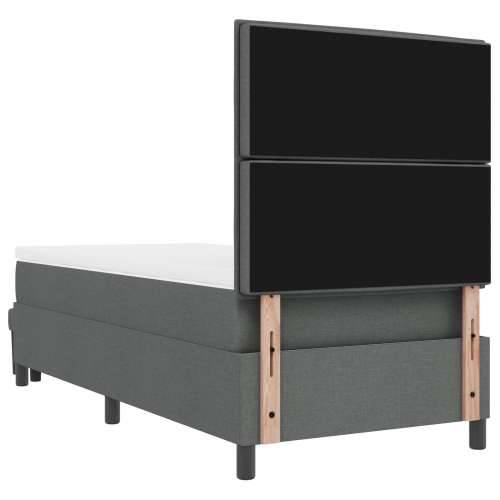 Box Spring Krevet s madracem i klupom Tamno siva 100x200 cm Tkanina Cijena