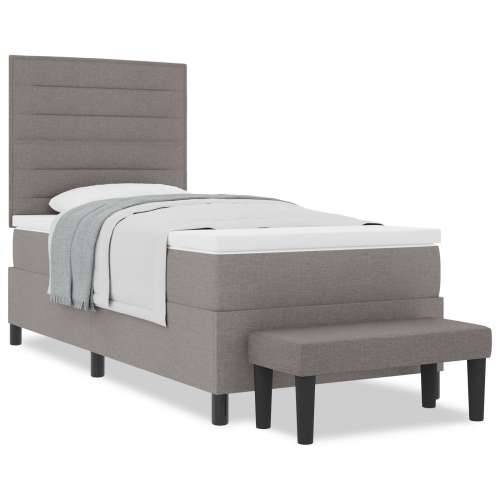 okvir kreveta s madracem i klupom taupe 100x200 cm tkanina Cijena