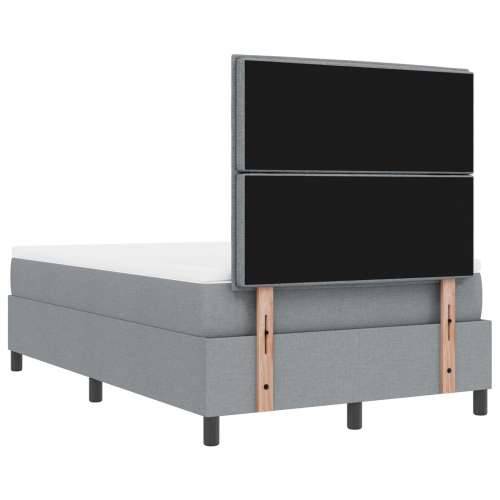 Box Spring Krevet s Madracem & Klupe Svjetlosiva 120x200 cm Tkanina Cijena