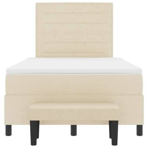 Krevet s boxspringom s madracem i klupom krem 120x200 cm tkanina Cijena