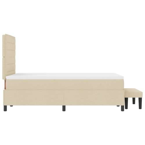 Krevet s boxspringom s madracem i klupom krem 120x200 cm tkanina Cijena
