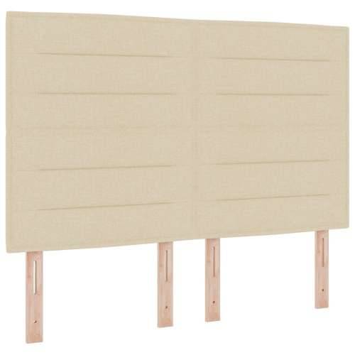 Box Spring Krevet s Madracem & Klupom Krem 140x190 cm Tkanina Cijena