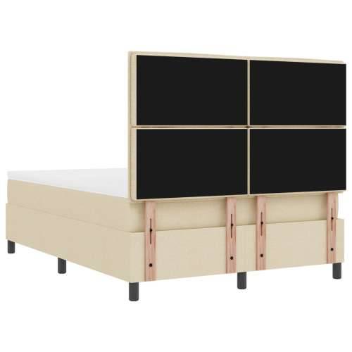 Box Spring Krevet s Madracem & Klupom Krem 140x190 cm Tkanina Cijena
