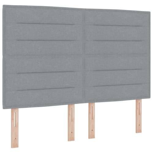 Box Spring Krevet s Madracem i Klupicom Svijetlo Siva 140x200 cm Tkanina Cijena