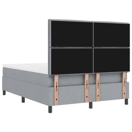 Box Spring Krevet s Madracem i Klupicom Svijetlo Siva 140x200 cm Tkanina Cijena