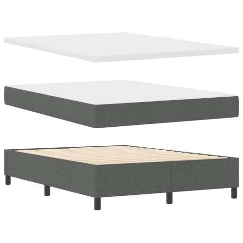 Box Spring Krevet s Madracem & Klupom Tamno Sivi 140x200 cm Tkanina Cijena