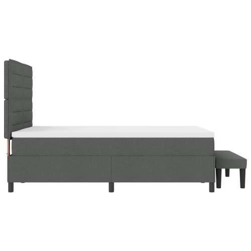 Box Spring Krevet s Madracem & Klupom Tamno Sivi 140x200 cm Tkanina Cijena