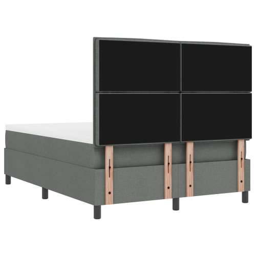 Box Spring Krevet s Madracem & Klupom Tamno Sivi 140x200 cm Tkanina Cijena