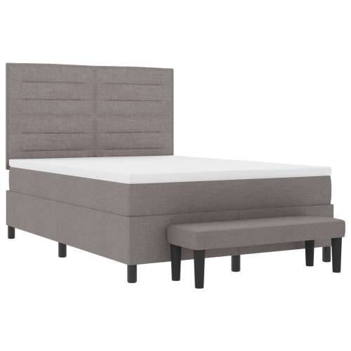 Krevet s oprugama s madracem i klupom taupe 160x200 cm Tkanina Cijena