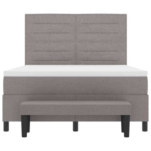 Krevet s oprugama s madracem i klupom taupe 160x200 cm Tkanina Cijena