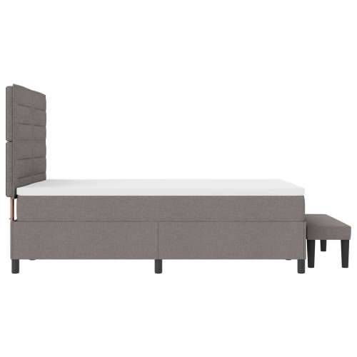 Krevet s oprugama s madracem i klupom taupe 160x200 cm Tkanina Cijena