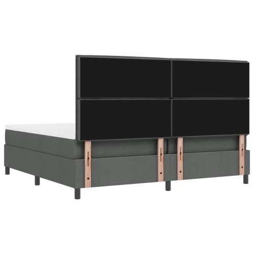 Box Spring Krevet s Madracem i Klupom Tamno Siva 200x200 cm Tkanina Cijena