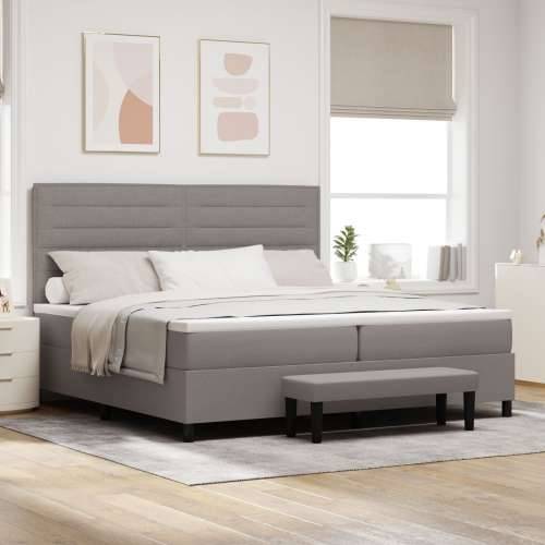 Box Spring Krevet s Madracem i Klupom Taupe 200x200 cm Tkanina Cijena